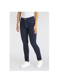 Gerade Jeans MAC "MELANIE dragon-fly", Damen, Gr. 34, L&auml;nge 30, blau (schwarz rinsewash), Denim/Jeans, Obermaterial: 99% Baumwolle, 1% Elasthan, figurbetont kn&ouml;chellang, Jeans, Dekoratibe Nietendetails auf der hinteren Tasche