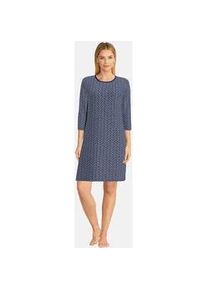 G&ouml;tzburg Nachthemd G&Ouml;TZBURG "Galway", Damen, Gr. 46 (XXXL), N-Gr, blau, Single Jersey, Obermaterial: 100% Baumwolle, gemustert, l&auml;ssig geschnitten kniefrei, Rundhals, Kleider Nachthemd, 3/4 &Auml;rmel, Rundhalsausschnitt, knielang, Baumwolle, weich