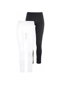 Leggings BOYSEN'S, Damen, Gr. 48, N-Gr, schwarz-wei&szlig; (wei&szlig;, schwarz), Jersey, Obermaterial: 95% Baumwolle, 5% Elasthan. Obermaterial Melange: 57% Baumwolle, 38% Polyester, 5% Elasthan, unifarben, Basic, sehr figurbetont kn&ouml;chellang, Hosen Leggings, mit Baumwolle NEUE FARBE
