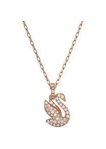 Kette mit Anh&auml;nger Swarovski "Swan Pave Schwan", rosa (ros&eacute;goldfarben, kristallwei&szlig;), Halsketten, Damen, Metall, L: 43, mit Swarovski Kristall