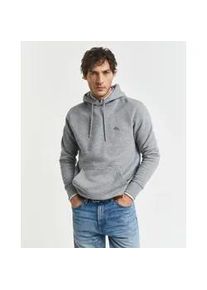 Hoodie Gant "REG SHIELD HOODIE", Herren, Gr. 5XL, grau (grau melange), Sweatware, Obermaterial: 80% Baumwolle, 20% Polyester, meliert, regular fit h&uuml;ftlang, elastischer Bund, Sweatshirts Hoodie, mit Logostickerei auf der Brust