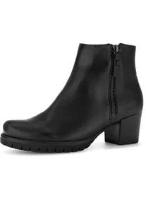 Stiefelette Gabor "ATHEN", Damen, Gr. 38, schwarz, Glattleder, unifarben, Basic, Schuhe Stiefelette, Blockabsatz, Ankleboots mit Zierrei&szlig;verschlu&szlig;, Topseller