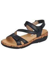 Sandale Remonte, Damen, Gr. 42, schwarz, Leder, Schuhe Sandale, Sommerschuh, Sandalette, Keilabsatz, im sportiven Look