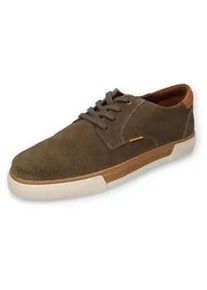 Sneaker Camel Active, Herren, Gr. 44, gr&uuml;n (khaki), Veloursleder, Schuhe Sneaker, Schn&uuml;rschuh, Freizeitschuh, Business Sneaker mit Schn&uuml;rung