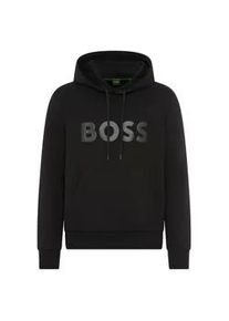 Hoodie BOSS Green "Soody", Herren, Gr. M, schwarz001, Sweatware, Obermaterial: 95% Baumwolle, 5% Elasthan, unifarben, normal, Rundhals, B&uuml;ndchen, Sweatshirts Hoodie, Regular Fit, Kapuze mit Kordel, K&auml;ngurutasche, Logo-Druck