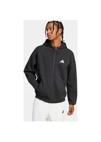 Kapuzensweatshirt Adidas SPORTSWEAR "M FI SL FZ", Herren, Gr. XXL, schwarz, Obermaterial: 68% Baumwolle, 32% Polyester, angesetztes B&uuml;ndchen, Sweatshirts