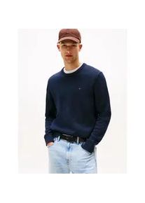 Tommy Hilfiger Rundhalspullover TOMMY JEANS, Herren, Gr. L, schwarz night navy, Sweatware, Obermaterial: 100% Baumwolle, slim fit normal, Rundhals, eingesetzt Rippstrickb&uuml;ndchen, Pullover Rundhalspullover, Slim fit mit Rundhalsausschnitt