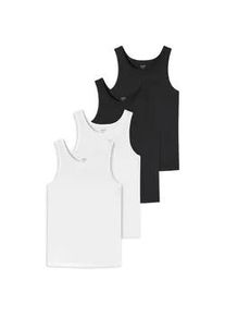 Unterhemd UNCOVER BY Schiesser "Unterhemd 4er Pack", Herren, Gr. 3XL, N-Gr, schwarz (schwarz, wei&szlig;), Obermaterial: 95% Baumwolle CO. 5% Elasthan EL., Unterhemden Unterhemd