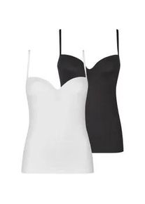 BH-Hemd Nina von C. "2er Pack BH Hemdchen Secret", Damen, Gr. 85, Cup A, bunt (wei&szlig; schwarz), Obermaterial: 95% Polyamid PA. 5% Elasthan EL., BHs BH-Hemd