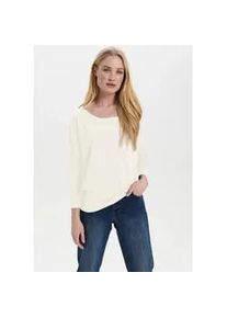 Rundhalspullover SAINT TROPEZ "A2561, MilaSZ R-Neck", Damen, Gr. XS, wei&szlig; (ice wei&szlig;), Strick, Obermaterial: 80% Viskose, 20% Polyamid, unifarben, bequem normal, Rundhals, Pullover Rundhalspullover, Viskosemischung, Casual fit