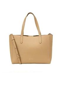 Marc O'Polo Shopper "BUSIN", Damen, Gr. B/H/T: 37cm x 28cm x 13cm, sand, Leder, MARC O'POLO ACCESSORIES, unifarben, Taschen Shopper, Businesstasche, Schultertasche, mit herausnehmbarem Laptopfach