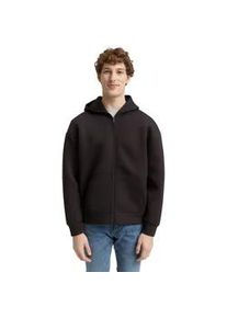 Sweater Tom Tailor DENIM, Herren, Gr. L, night watch schwarz, Sweatware, Obermaterial: 77% Polyester, 15% Viskose, 8% Elasthan, unifarben, regular fit taillenbedeckt, ohne Ausschnitt, B&uuml;ndchen, Sweatshirts Sweater, mit Taschen