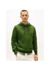 Hoodie Tommy Hilfiger "ESSENTIAL TERRY", Herren, Gr. M, mountain pine, Sweatware, Obermaterial: 100% Baumwolle, regular fit, Sweatshirts Hoodie, mit Tunnelzug und Flag-Stickerei