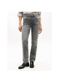 Straight-Jeans Tommy Hilfiger "DNM CLASSIC STRAIGHT RW", Damen, Gr. 34, L&auml;nge 32, grau, Denim/Jeans, Obermaterial: 100% Baumwolle, Abriebeffekte, straight fit kn&ouml;chellang, Jeans Straight-Jeans