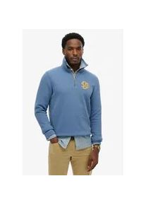 Sweatshirt Superdry "Sd&co Neon Half Zip Track", Herren, Gr. 3XL, bay blau, angeraute Sweatware, Obermaterial: 100% Baumwolle, bedruckt, normal, Rundhals, Rippb&uuml;ndchen, Sweatshirts Sweatshirt