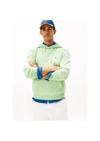 Hoodie Tommy Hilfiger "ESSENTIAL TERRY", Herren, Gr. XL, opal gr&uuml;n, Sweatware, Obermaterial: 100% Baumwolle, regular fit, Sweatshirts Hoodie, mit Tunnelzug und Flag-Stickerei