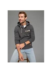 Kapuzensweatshirt Kangaroos, Herren, Gr. M, anthrazit, angeraute Sweatware, Obermaterial: 80% Baumwolle, 20% Polyester. Kapuzenfutter: 80% Baumwolle, 20% Polyester, angesetztes B&uuml;ndchen, Sweatshirts, mit Kapuze und Kordelzug, mit K&auml;ngurutasche, Langarm-Design