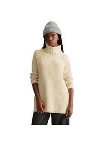 Marc O'Polo Rollkragenpullover MARC O'POLO DENIM, Damen, Gr. M, wei&szlig; blush, Strick, Obermaterial: 60% Baumwolle, 40% Polyacryl, relaxed fit normal, Rippstrickb&uuml;ndchen, Pullover Rollkragenpullover, relaxedfit, aus Organic Cotton-Mix, mit l&auml;ssiger Waffel-Struktur