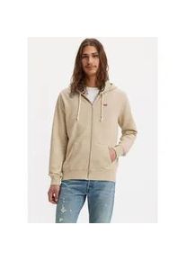 Levi's Kapuzensweatjacke LEVI'S "NEW ORIGINAL ZIP UP", Herren, Gr. L, fog, Sweatware, Obermaterial: 100% Baumwolle, bestickt, unifarben, normal h&uuml;ftbedeckend, Rundhals, Flachstrickb&uuml;ndchen, Sweatjacken, mit Logo-Stickerei und K&auml;ngurutasche