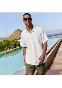 LANDS' END Premium Reinleinen-Hemd mit kurzen &Auml;rmeln, Classic Fit, Herren,  Wei&szlig;, Leinen, by Lands' End
