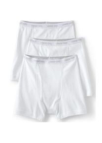 LANDS' END Baumwoll-Boxershorts (3er-Set), Herren,  Wei&szlig;, Baumwolle, by Lands' End