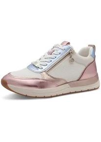 Keilsneaker Tamaris, Damen, Gr. 39, rosa (ros&eacute; metallic), Lederimitat, Textil, Schuhe Sneaker, Freizeitschuh, Halbschuh, in schmaler Form, vegane Verarbeitung, Topseller