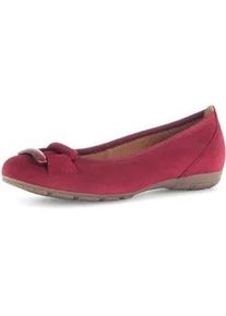 Ballerina Gabor, Damen, Gr. 39, rot (bordeaux), Ziegenveloursleder, unifarben, Schuhe Ballerina, Businessschuh, Schlupfschuh mit Hovercraft-Luftkammern