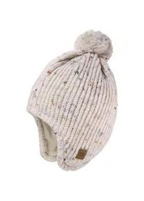 Strickm&uuml;tze MaxiMo, Jungen, Gr. 49, beige (beigemeliert), Strick, Materialmix, meliert, M&uuml;tzen Strickm&uuml;tze, Wollanteil, gef&uuml;ttert, Ohrenklappen, mit Bommel