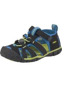 Sandale Keen "SEACAMP II CNX", Kinder, Gr. 24, bunt (schwarz, lime), Synthetik, Schuhe Sandale