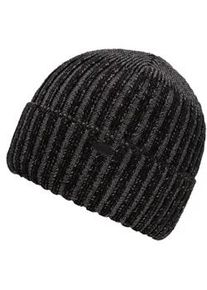 Beanie Chillouts "Stan Hat", Herren, schwarz, Strick, Kunstfaser, meliert, unifarben, M&uuml;tzen Beanie, mit robustem Strickmuster