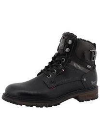 Winterstiefelette Mustang SHOES "Marian", Herren, Gr. 42, schwarz, Lederimitat, Textil, Basic, Schuhe Winterstiefelette, Stiefelette, Boots mit praktischem Innenrei&szlig;verschluss