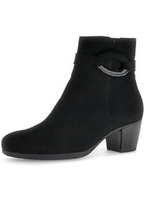Stiefelette Gabor, Damen, Gr. 43, schwarz, Ziegenveloursleder, unifarben, Schuhe Stiefelette, Blockabsatz, Businessschuh in schmaler Form