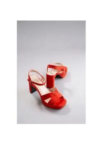 High-Heel-Sandalette ANISTON SHOES, Damen, Gr. 36, rot (orange, rot), Textil, Schuhe Riemchensandale Sandalette, Sommerschuh, Abendsandale, Plateau - NEUE KOLLEKTION