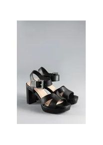 Sandalette ANISTON SHOES, Damen, Gr. 40, schwarz, Lederimitat, Schuhe Sandalette, Sandale, Paryschuh, Festtagsschuh, Plateau - NEUE KOLLEKTION