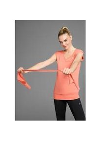Funktionsshirt FAYN SPORTS "Cuffed Tee", Damen, Gr. 36/38, orange (koralle), Jersey, Obermaterial: 87% Polyester, 13% Elasthan, figurbetont, Shirts Funktionsshirt, atmungsaktiv, schnell trocknend, aus Jerseystoff