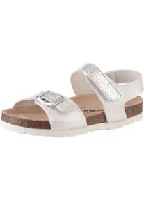 Riemchensandale Kidsworld, Kinder, Gr. 31, silber (wei&szlig;, silberfarben), Lederimitat, metallic, Schuhe Riemchensandale, Sommerschuh, Klettschuh, Urlaubschuh, Strandschuh in Metallic-Optik