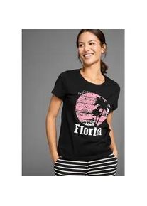 T-Shirt Kangaroos, Damen, Gr. 32/34, bunt, Single Jersey, Obermaterial: 100% Baumwolle, bedruckt, unifarben, figurumspielend h&uuml;ftlang, Rundhals, Shirts T-Shirt, mit Rundhals und Print