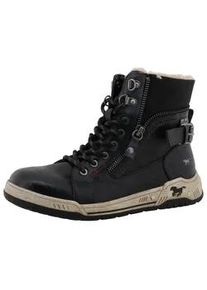 Winterboots Mustang SHOES "Ihana", Damen, Gr. 39, schwarz, Lederimitat, Textil, Schuhe Winterboots, High Top Sneaker, Winterboots mit Warmfutter und TEX
