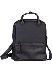 Cityrucksack Tom Tailor "Gia", Damen, Gr. B/H/T: 28,5cm x 35cm x 12,5cm, blau (dunkelblau), Polyurethane, Rucks&auml;cke Cityrucksack, Freizeitrucksack Arbeitsrucksack Schulrucksack