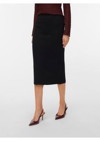 V&eacute;ro Moda Strickrock VERO MODA "VMSABA FULLNEEDL NW 7/8 LNGHT SKIRT NOOS", Damen, Gr. XS (34), schwarz, Strick, Obermaterial: 50% Viskose, 28% Polyester, 22% Nylon, unifarben, lang, R&ouml;cke Strickrock