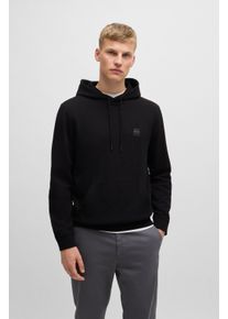 Kapuzensweatshirt BOSS Orange "Wetalk", Herren, Gr. XXL, schwarz (001_schwarz), Sweatware, Obermaterial: 100% Baumwolle, unifarben, regular fit h&uuml;ftlang, hoch geschlossener Ausschnitt, weit B&uuml;ndchen, Sweatshirts Kapuzensweatshirt, mit gesticktem BOSS Markenlabel