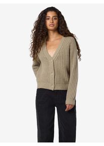 Strickjacke Noisy may "NMCHARLIE L/S V-NECK KNIT CARDIGAN NOOS", Herren, Gr. XL, aluminum, Strick, Obermaterial: 100% Polyacryl, unifarben, regular fit h&uuml;ftlang, tiefer V-Ausschnitt, Strickjacken Strickjacke