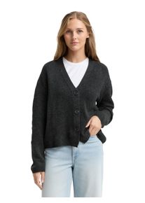 Cardigan Tom Tailor Denim, Damen, Gr. S, shale grau melange, Strick, Obermaterial: 62% Polyacryl, 25% Polyester, 10% Baumwolle, 3% sonstige Fasern, meliert, regular fit taillenbedeckt, V-Ausschnitt, Strickjacken Cardigan, mit V-Ausschnitt