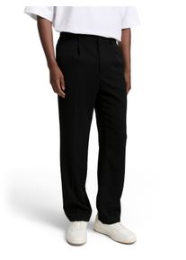 Chinohose Tom Tailor Denim, Herren, Gr. 31, L&auml;nge 32, schwarz, Web, Obermaterial: 63% Polyester, 33% Viskose, 4% Elasthan. Futter: 100% Polyester, unifarben, loose fit kn&ouml;chellang, Hosen Chinohose, mit B&uuml;gelfalte