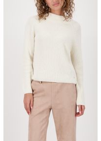 Strickpullover monari "Pullover Basic Perlfang", Damen, Gr. 46, cashmere, Strick, Obermaterial: 50% Baumwolle, 50% Polyacryl, unifarben, regular fit taillenbedeckt, Rundhals, Raglan&auml;rmel gerader Abschluss, Pullover Strickpullover, Regular fit mit Rundhalsausschnitt