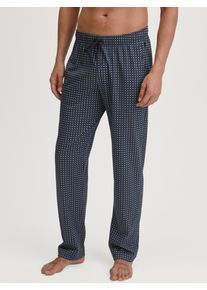 Pyjamahose Calida "Remix Basic Sleep", Herren, Gr. S (46/48), N-Gr, blau (schwarz sapphire), Single Jersey, Obermaterial: 100% Baumwolle, bequem lang, Hosen Pyjamahose, lockerer gerader Schnitt, Gummibund, Seitentaschen, Single Jersey