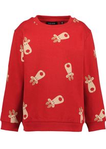Sweatshirt Blue Seven, Jungen, Gr. 128, hoch rot, Sweatware, Obermaterial: 100% Baumwolle, bedruckt, regular fit normal, Rundhals, Rippb&uuml;ndchen, Sweatshirts Sweatshirt, mit weihnachtlichem Alloverprint