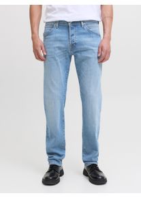 Jack & Jones Comfort-fit-Jeans JACK & JONES "JJIMIKE JJFOX CB 08", Herren, Gr. 30, L&auml;nge 34, blau (blau denim), Denim/Jeans, Obermaterial: 98% Baumwolle, 2% Elasthan, comfort fit, Jeans Comfort-fit-Jeans