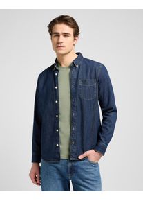 Jeanshemd Lee "Lee BUTTON DOWN", Damen, Gr. 5XL, N-Gr, beige (mid stone 2), Denim/Jeans, Obermaterial: 100% Baumwolle, regular fit, Hemden Jeanshemd