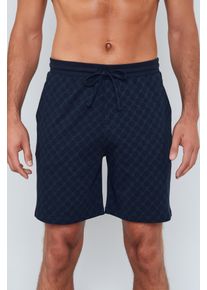 JOOP! Shorts JOOP "Leisure", Herren, Gr. XL, N-Gr, blau (navy), Jersey, Obermaterial: 95% Baumwolle, 4% Elasthan, 1% sonstige Fasern, unifarben, bequem kurz, Hosen Shorts, mit Cornflower-Alloverprint, elastischer Bund
